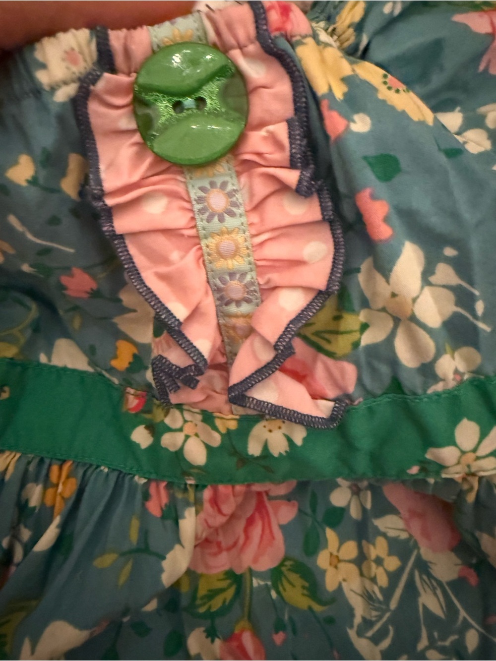 Matilda Jane green floral dress with lace size 18 m - Picture 2 of 4